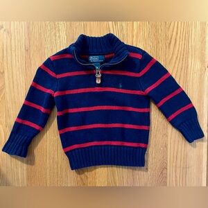 Polo by Ralph Lauren Kids Navy Sweater with Red Stripes